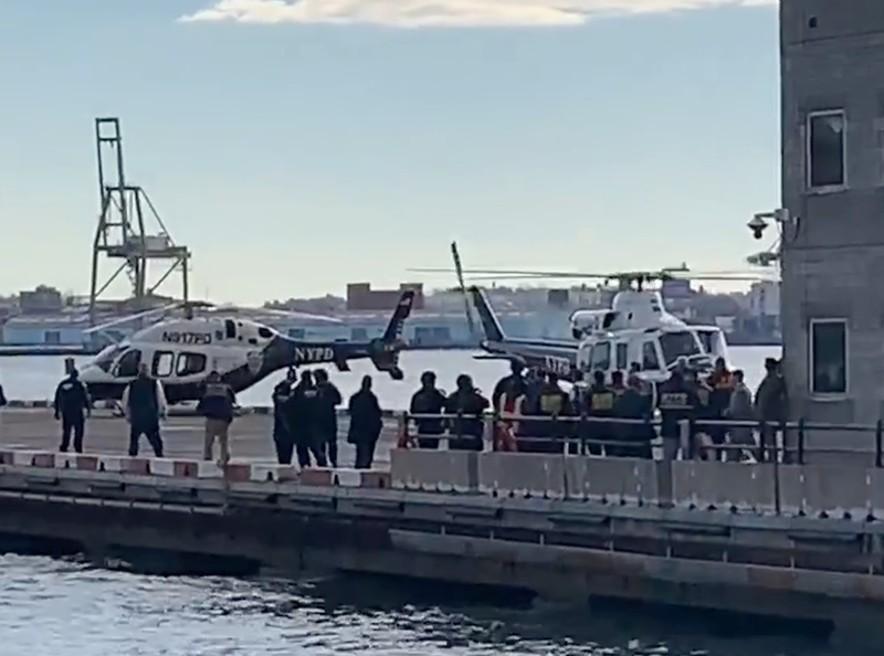 Mangione arrived at a helipad in Lower Manhattan ahead of a federal court appearance