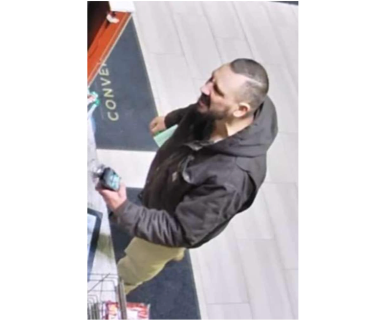 Man on security camera