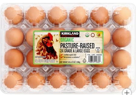 Kirkland Signature organic pasture-raised large eggs, 2 dozen