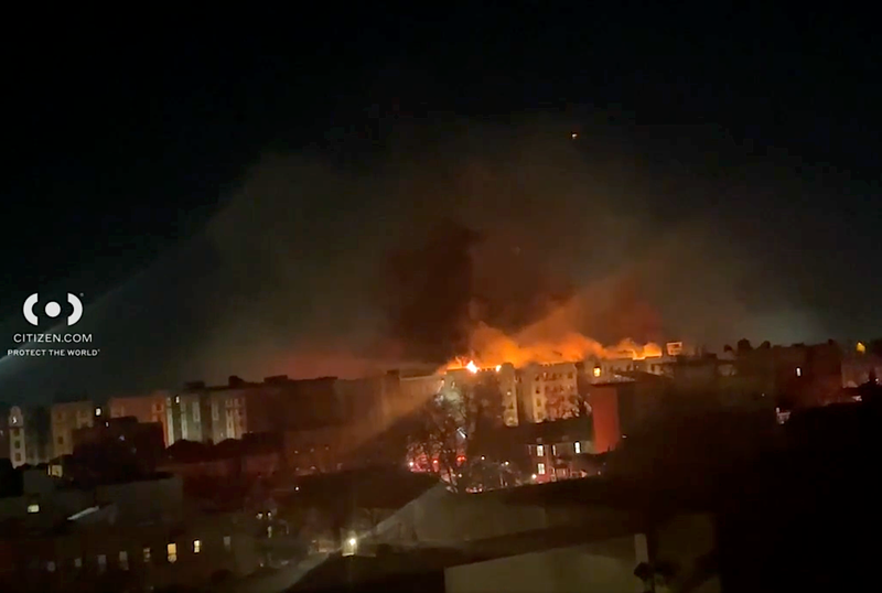 The fire was visible from all over the area
