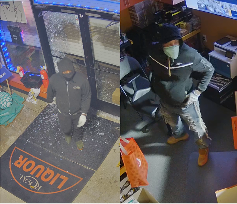 Two suspects on security camera