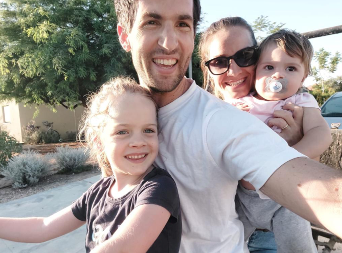 Sagui Dekel-Chen with his wife and daughters