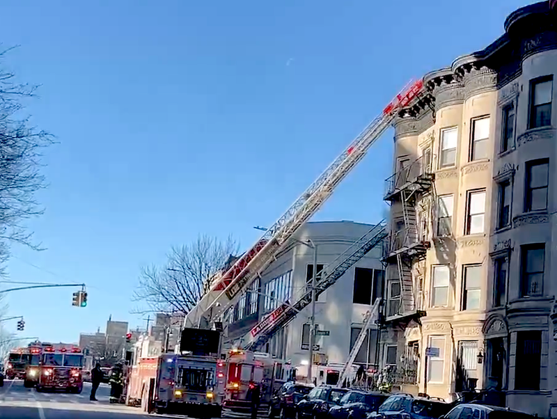Firefighters responded to a fire at 1528 Bedford Ave. in Crown Heights on Feb. 21, 2025