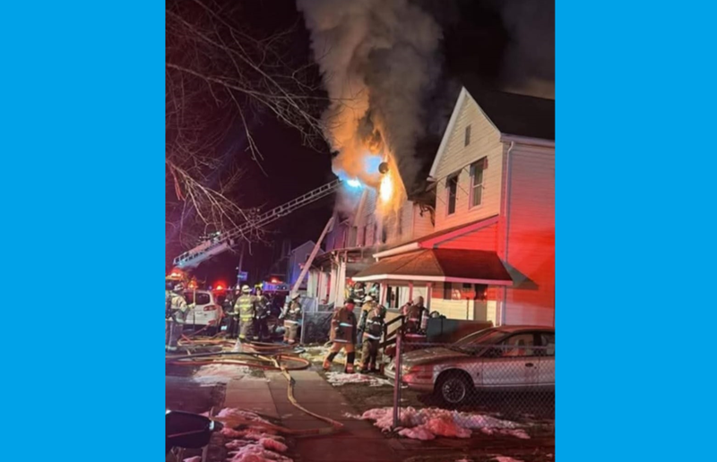 Crews battle a fire in Kittanning February 24, 2025