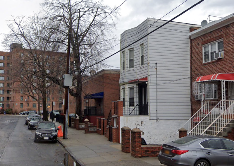 The victim was inside her apartment in Parkchester shortly before midnight when a bullet flew in from the ceiling, police said