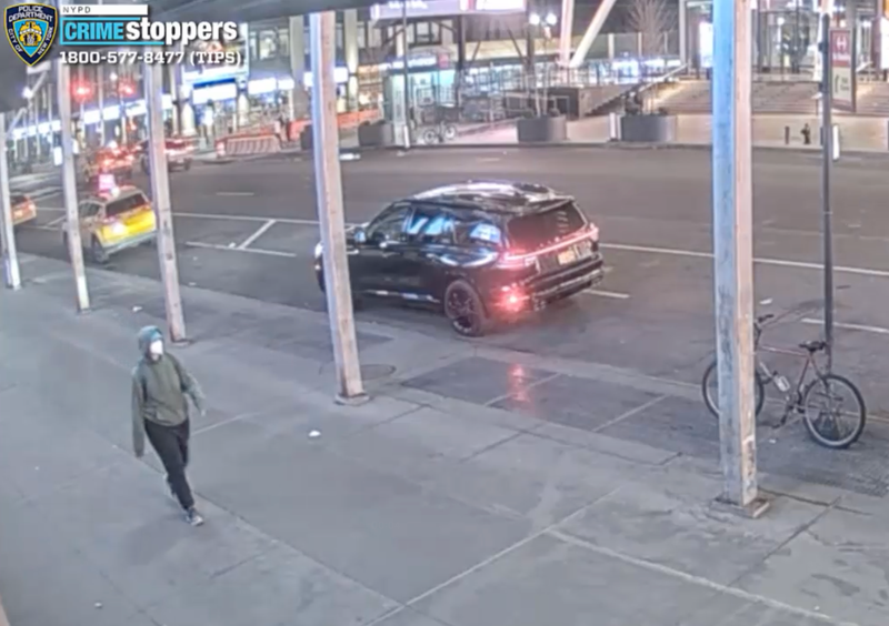 The suspect was seen fleeing on foot and into the subway