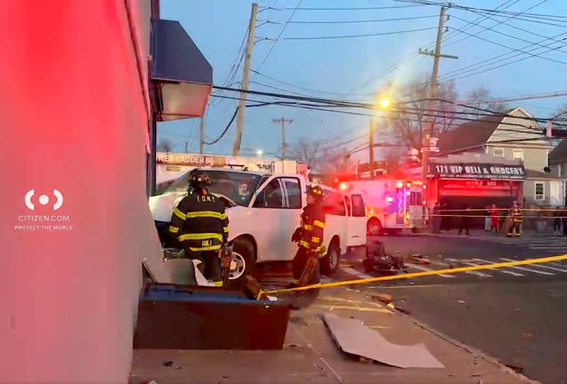 Seven people were transported to area hospitals, including the van driver