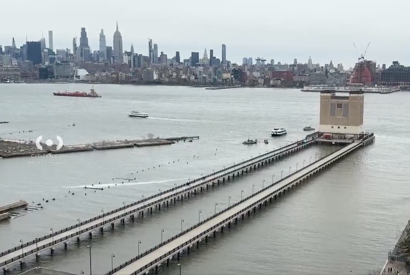 Citizen App video shows emergency vessels in the water off Jersey City