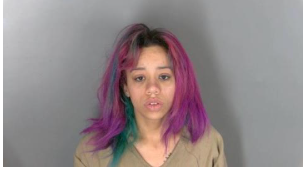 Woman with purple hair