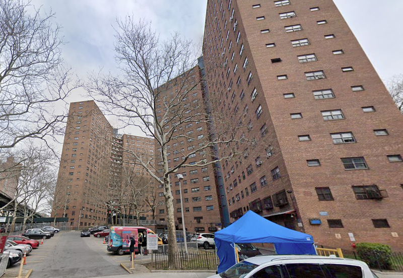 The victim, who hasn’t been identified, was shot in the chest at 5 p.m. inside 545 West 126 St., which is part of the NYCHA Manhattanville Houses
