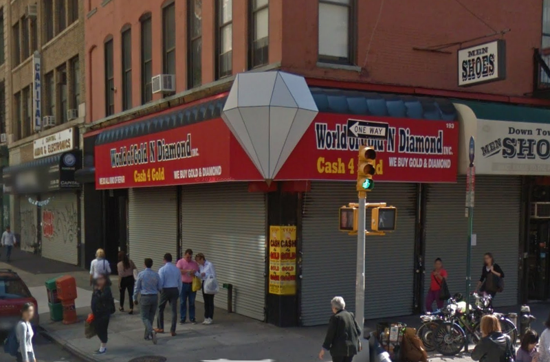 The World of Gold N Diamond jewelry store in Tribeca, where Omid Gholian was found dead on Feb. 15, 2017.