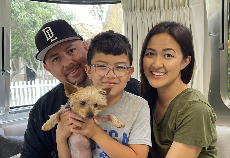 Landon Castillo with his parents Andrew and Jennifer. 