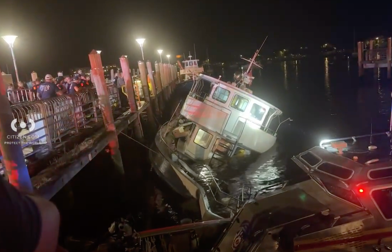 It wasn't immediately clear what caused the boat to capsize off Sheepshead Bay