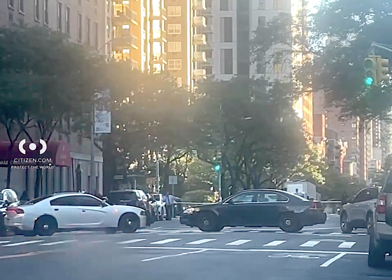 aPolice at the crash scene on the Upper East Side on Saturday morning