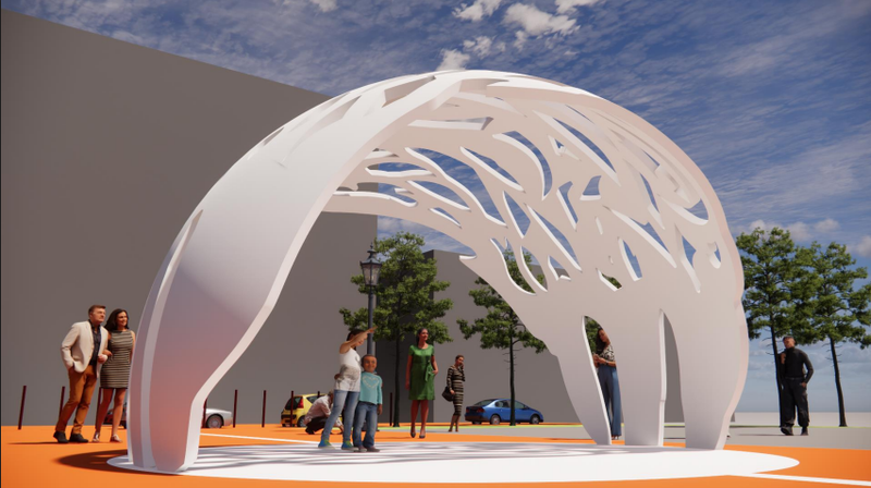 Rendering of the "Dome of Unity" sculpture for downtown Joliet. The Joliet City Council approved the piece in a 5-4 vote. 