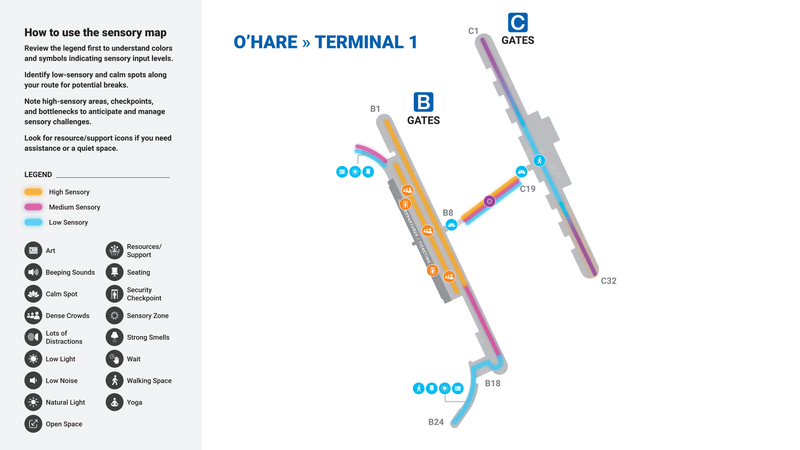 The Chicago Department of Aviation has launched sensory maps to let travelers with disabilities know what to expect at O'Hare and Midway International Airports. 