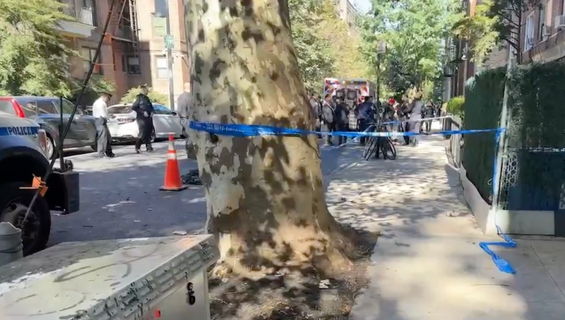 The remains of a man were found in front of a Flatbush, Brooklyn apartment on Friday morning.