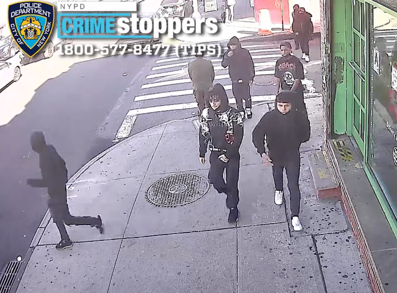 Surveillance video shows the group of suspects wanted for attacking and robbing a 15-year-old boy in Jamaica on Oct. 22