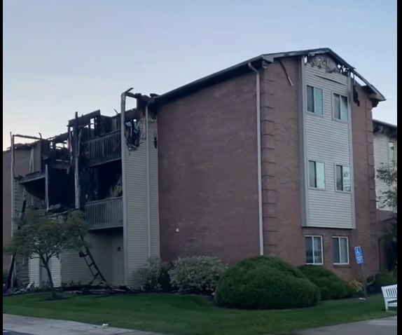Burned building