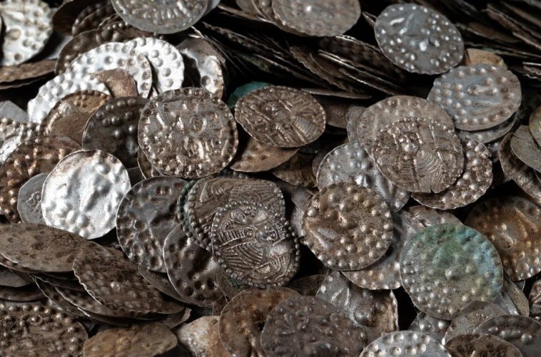 A fisherman in Sweden searching for bait worms near his summer cottage made a once-in-a-lifetime discovery — a massive medieval treasure hoard buried in the soil.