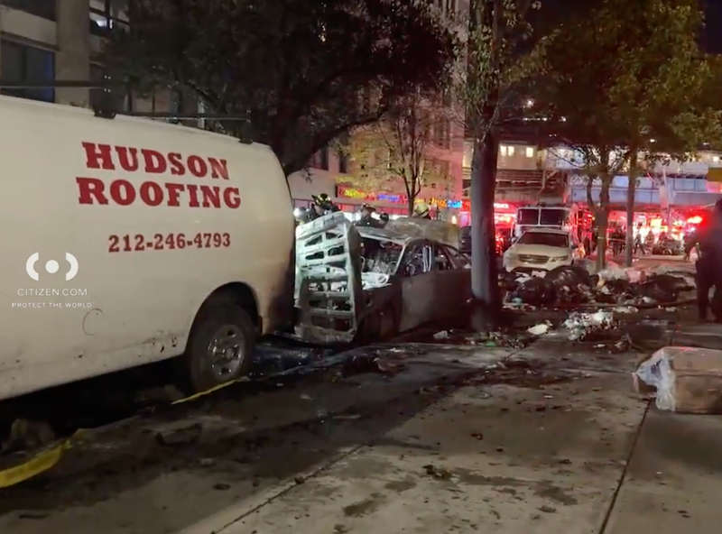 Bronx car fire and explosion