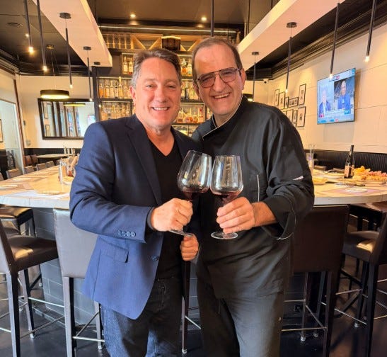 Liam Mayclem with Chef Donato Scotti at Donato Enoteca.