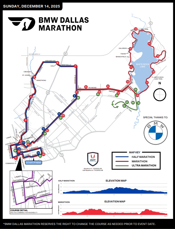 The BMW Dallas Marathon Festival returns to downtown Dallas this weekend, bringing thousands of runners together for three days of races beginning Friday, December 12, at City Hall Plaza. 