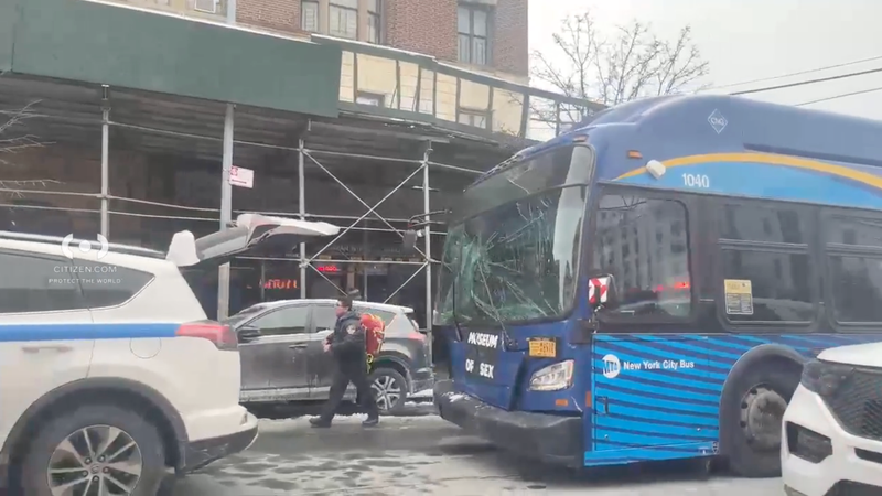 Eight people were hospitalized Monday after an MTA bus crash in the Bronx.
