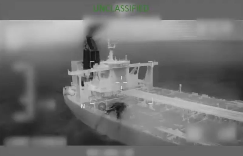 A video clip of the boarding of the Sophia posted on X shows the ship riding quite deep in the water, indicating that it was loaded