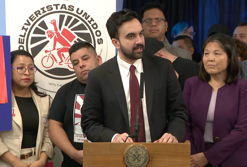 "City Hall does not desire to have an adversarial relationship with any business operating in our city," Mamdani said but added "we will have those workers back" if companies break the law