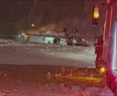 A private Bombardier Challenger 600 business jet crashed while attempting to take off from Bangor International Airport in Maine Sunday night amid a powerful winter storm, killing all six people aboard, authorities say. 