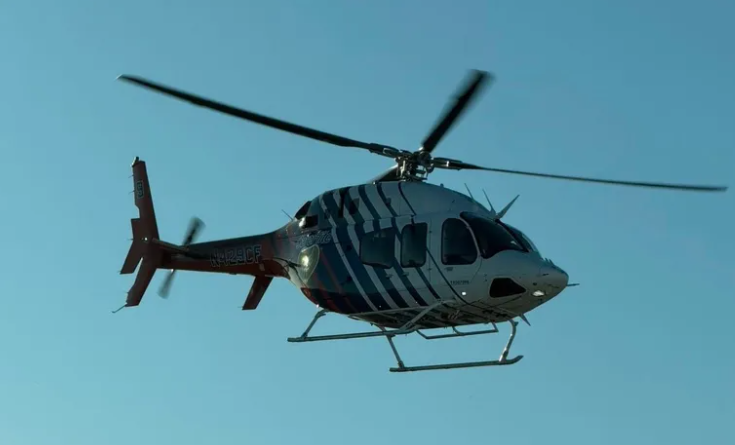A medical helicopter responds to the scene of a sled crash in Kaufman County on Monday, Jan. 27, 2026.