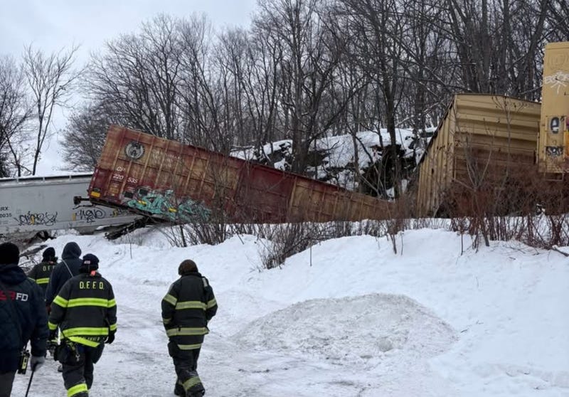 Authorities respond to 13-car train derailment in Lackawanna County