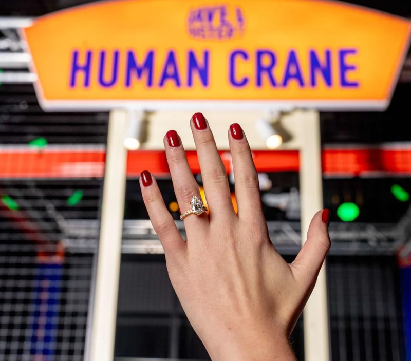 Dave & Buster's is placing five $15,000, 3-carat diamond engagement rings inside its viral Human Crane game for Valentine's Day 2026