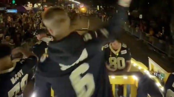 Watch: Tyler Shough hurls fastballs alongside Saints teammates in Pygmalion