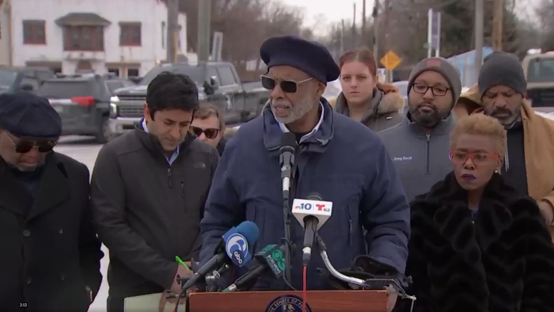 Pennsylvania state Sen. Art Haywood of Philadelphia addresses reporters on Tuesday following an ICE raid in Eagleville, Montgomery County on Monday.