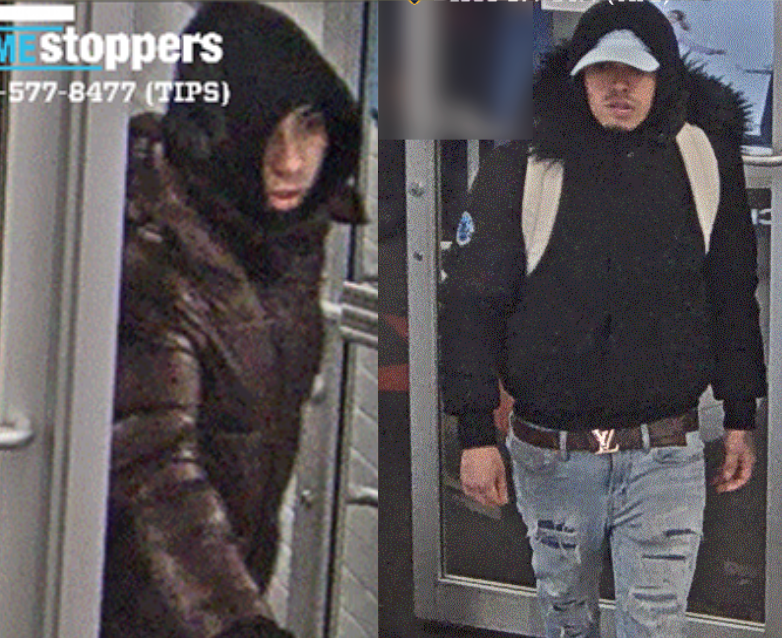 Suspects sought in Queens sneaker and perfume robberies at Macy's and Target.