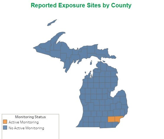 exposure sites map