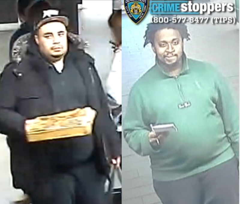 A man believed to be Russell Peterson, 32, was taken into custody on Sunday afternoon and charged with forcible touching. A second suspect sought.