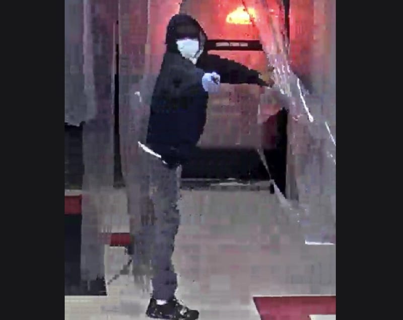 Suspect pointing gun
