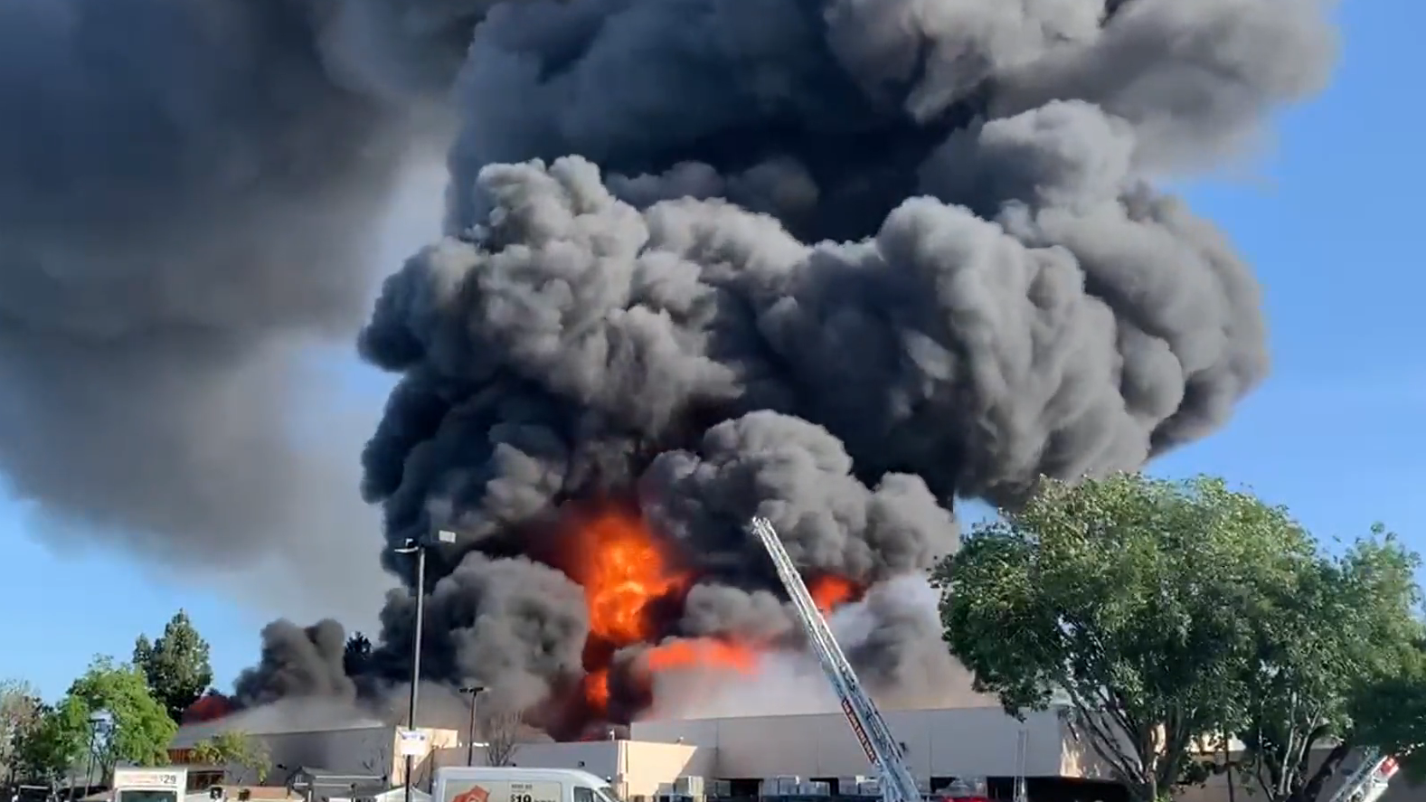5-alarm fire destroys San Jose Home Depot, blaze visible from space