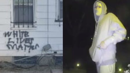 WATCH: Vandal knocks on victim's door before spray-painting racial slur, 'white lives matter' on Detroit home