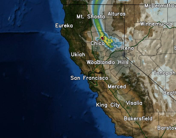 The National Weather Service's experimental smoke forecast for Thursday.