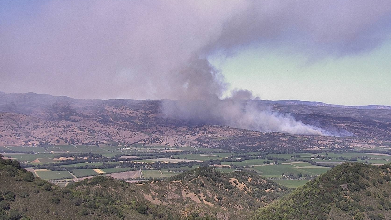 Brush fire gaining momentum in Napa County