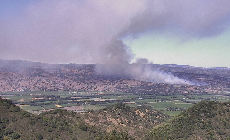 The Old Fire is located along Old Soda Springs Road in Napa County.