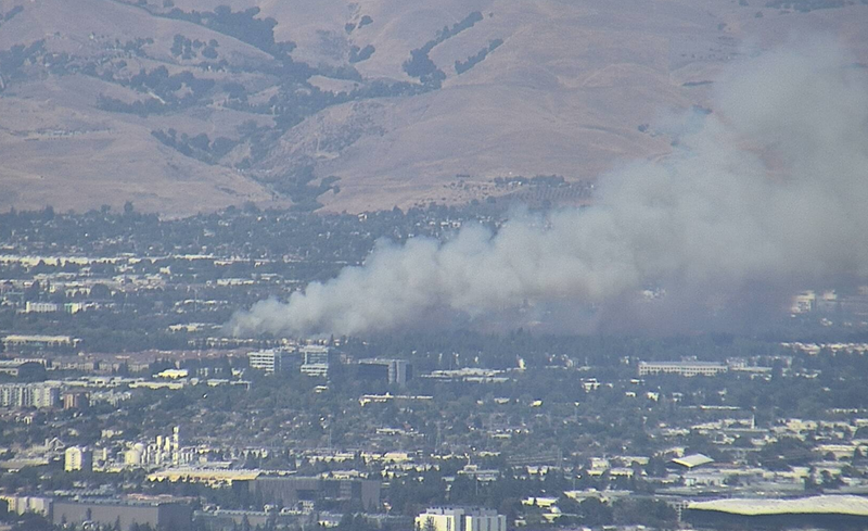 Thick smoke rises over the South Bay on Tuesday afternoon.