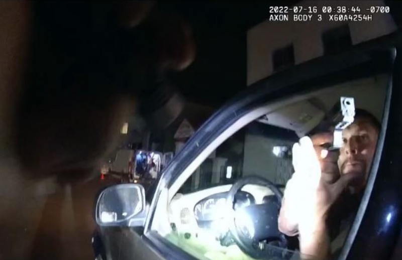A still released from the injured officer's body camera.