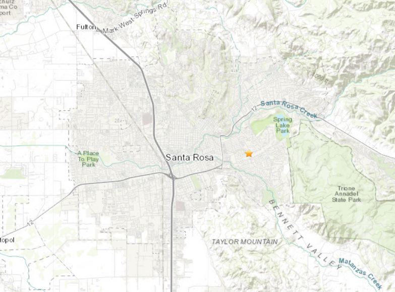 A preliminary magnitude 3.4 earthquake struck near Santa Rosa Thursday morning.