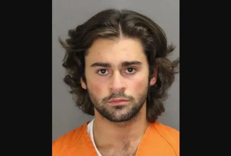 Young man with black beard and long brown hair