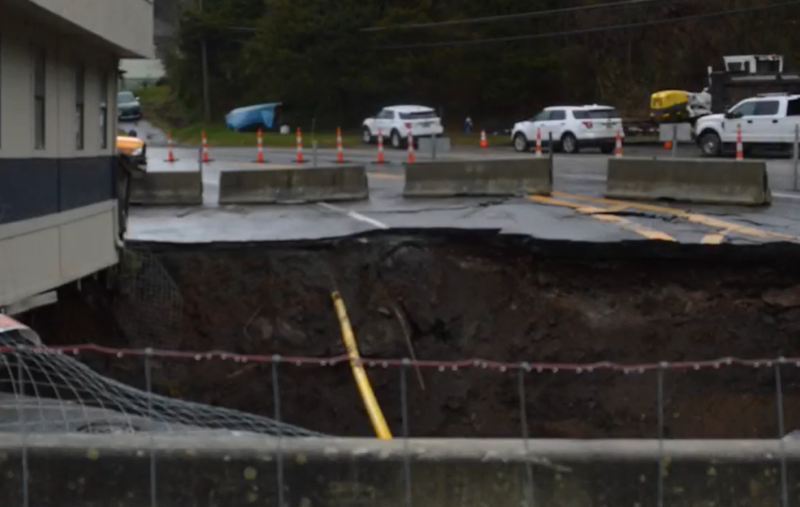 Sinkhole in Hinton, W.V.